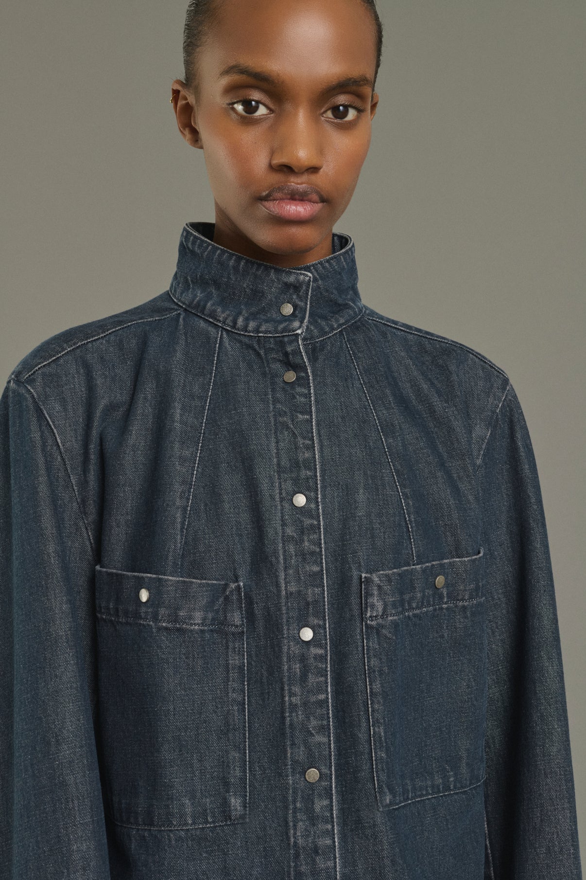 Camisa Leslie - Azul gris - Algodón - Mujer vue 3