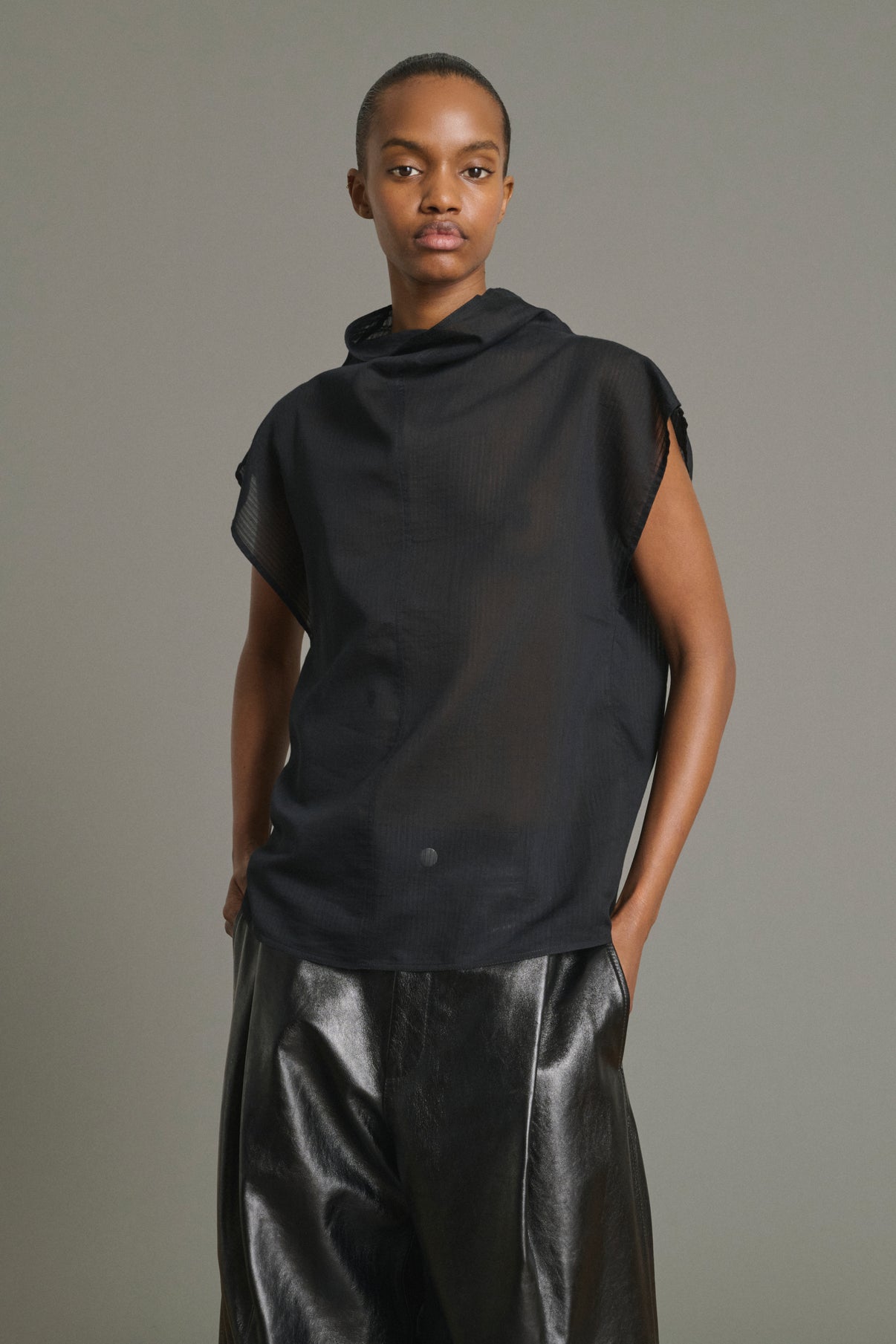 Blusa Izumi - Negro - Algodón - Mujer vue 3