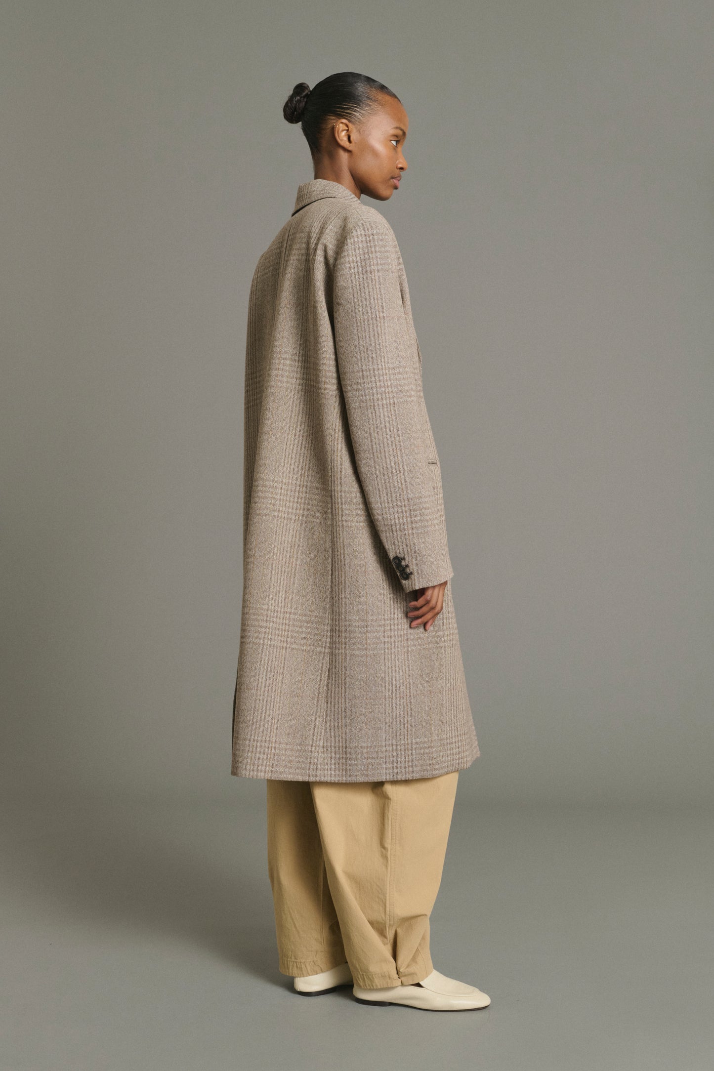 Abrigo Lincoln - Marrón/Beige - Lana - Mujer