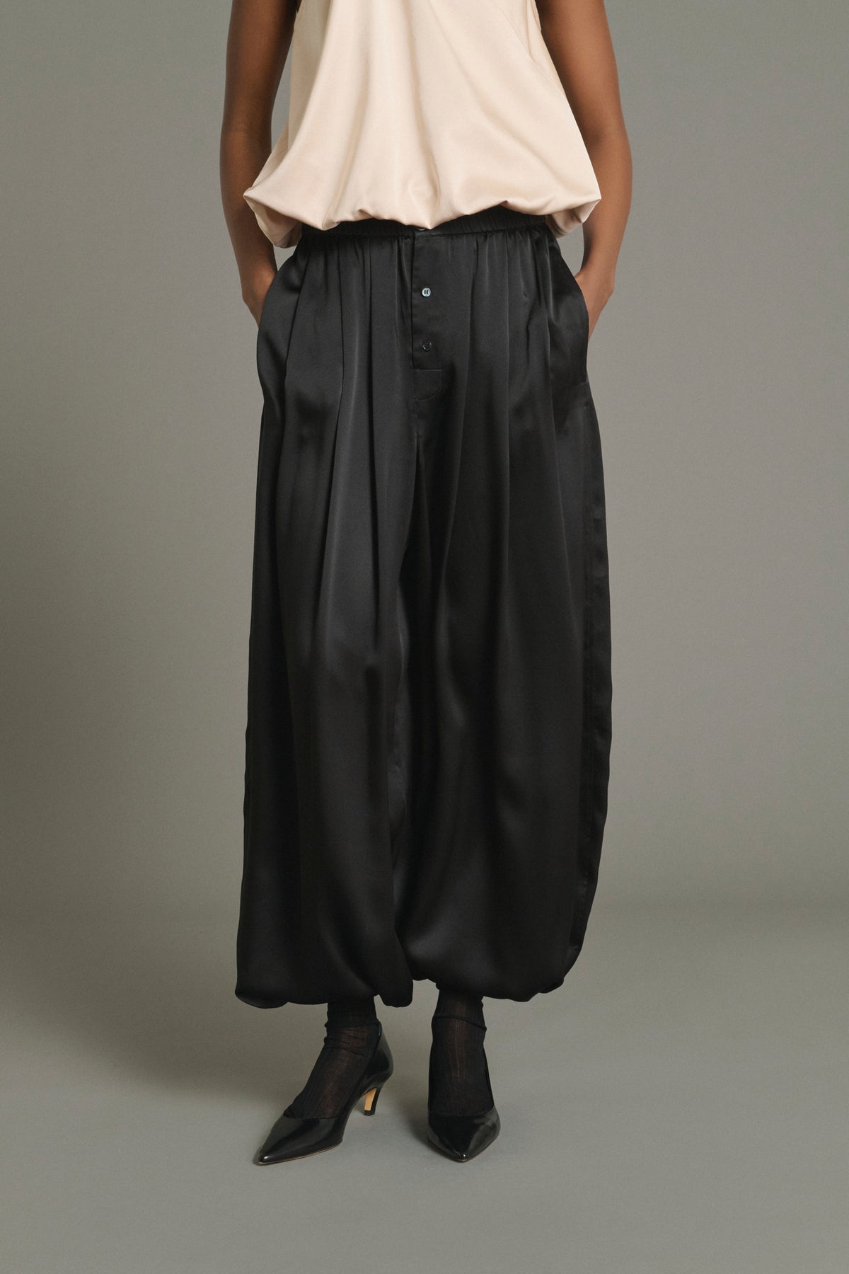 Pantalón Leopold - Negro - Seda - Mujer vue 3