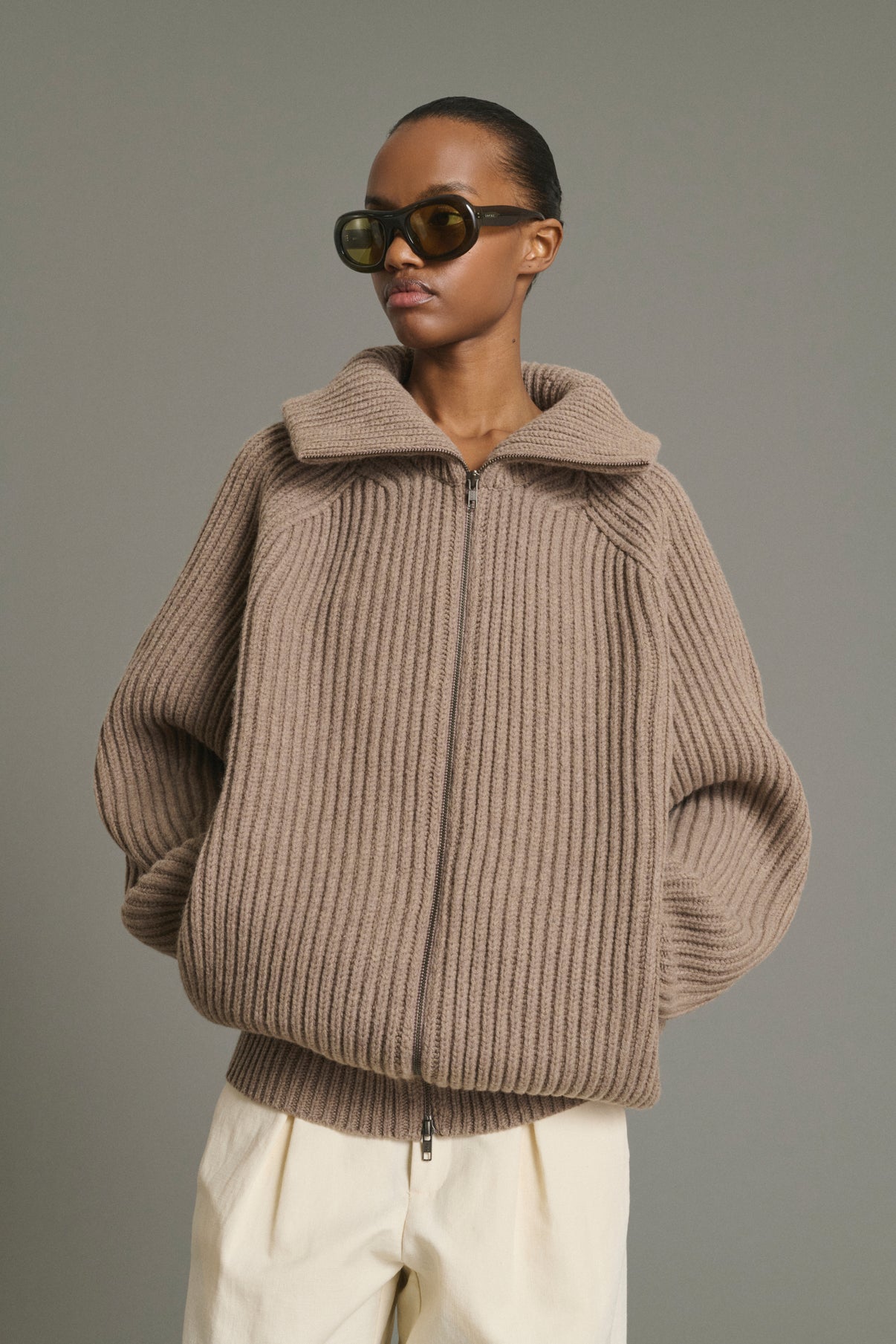 Chaqueta Jasper - Beige jaspeado - Lana merina - Mujer vue 4