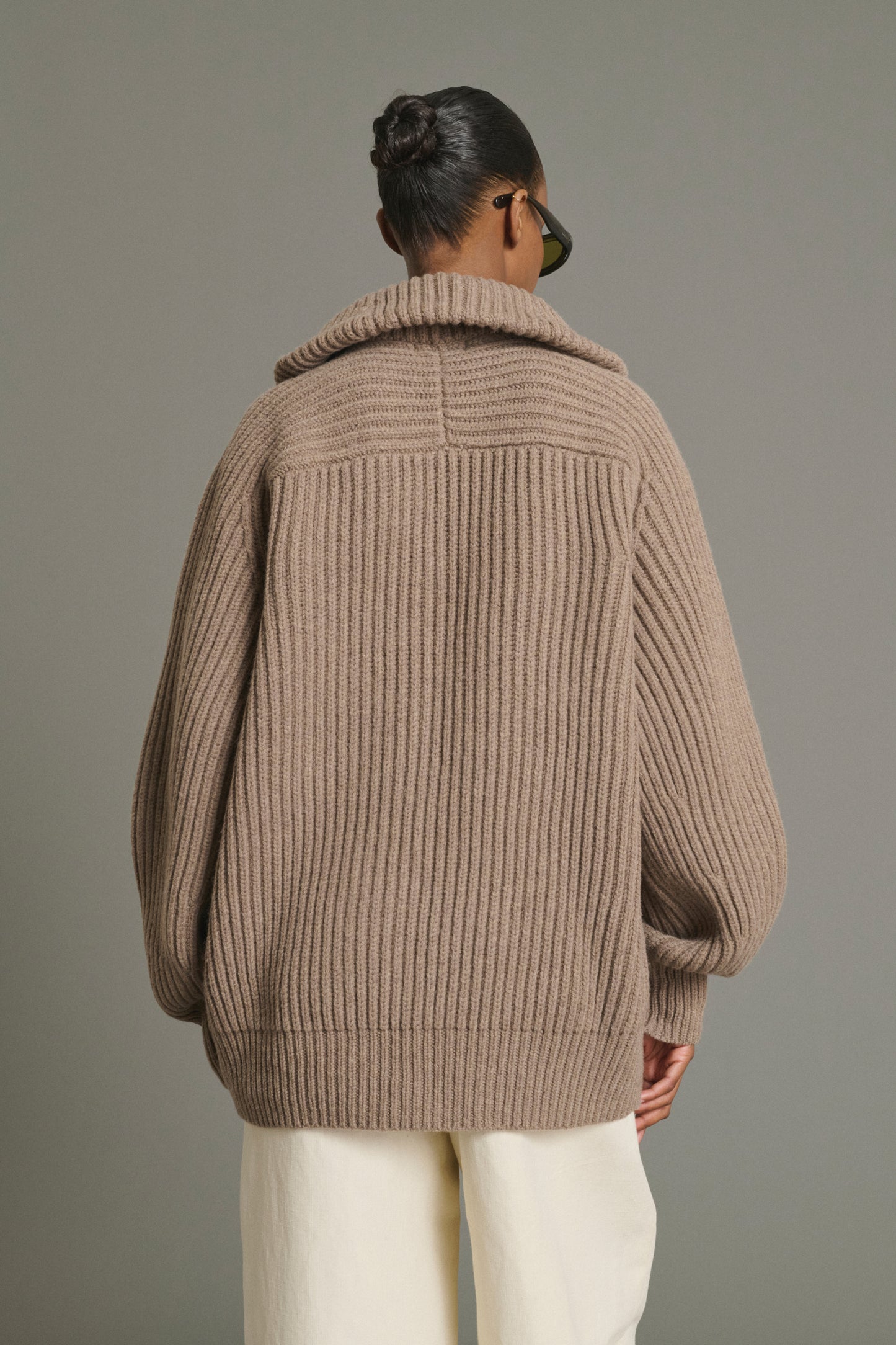 Chaqueta Jasper - Beige jaspeado - Lana merina - Mujer