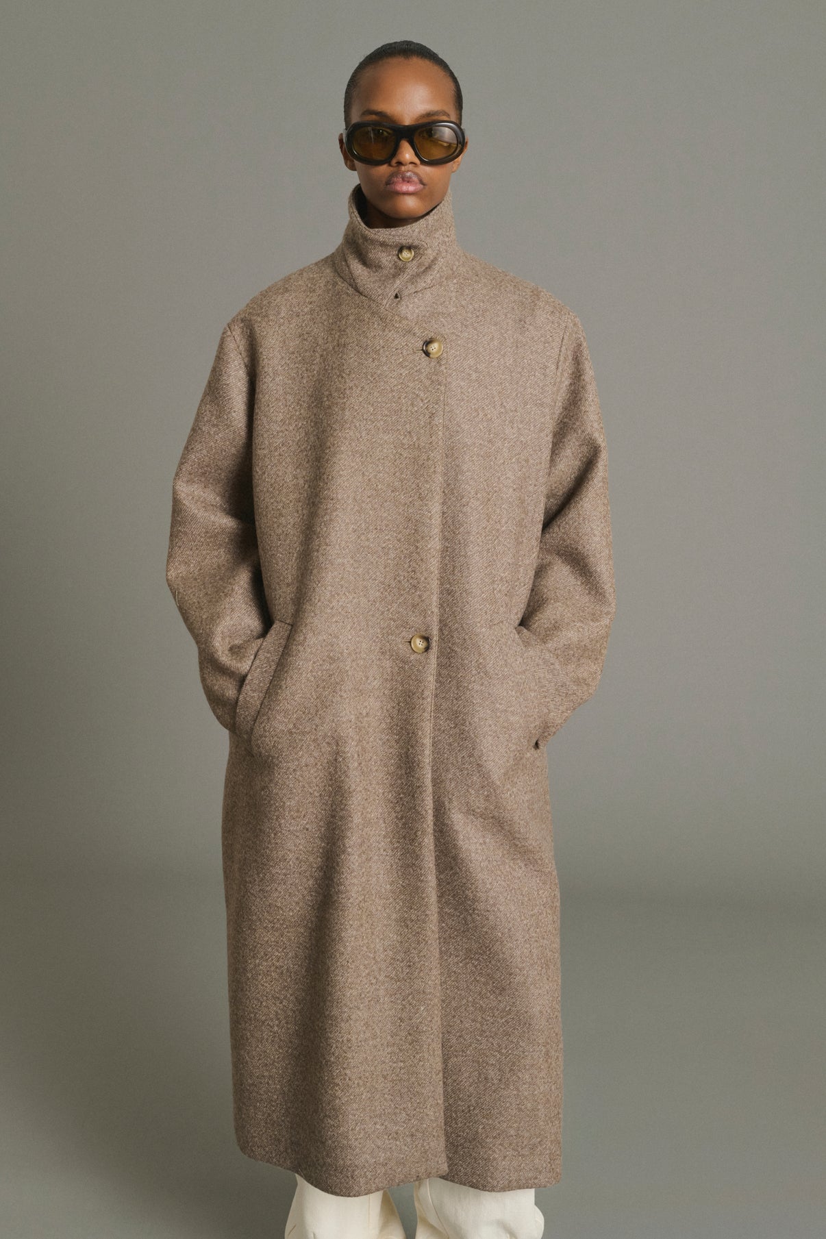 Abrigo Germain - Taupe - Lana - Mujer vue 4