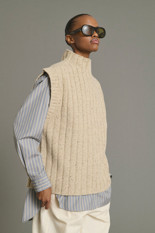 Jersey Jethro - Beige Claro - Lana - Mujer