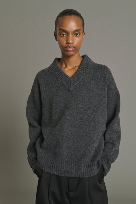 Jersey Julie - Gris Antracita - Lana Merino - Mujer