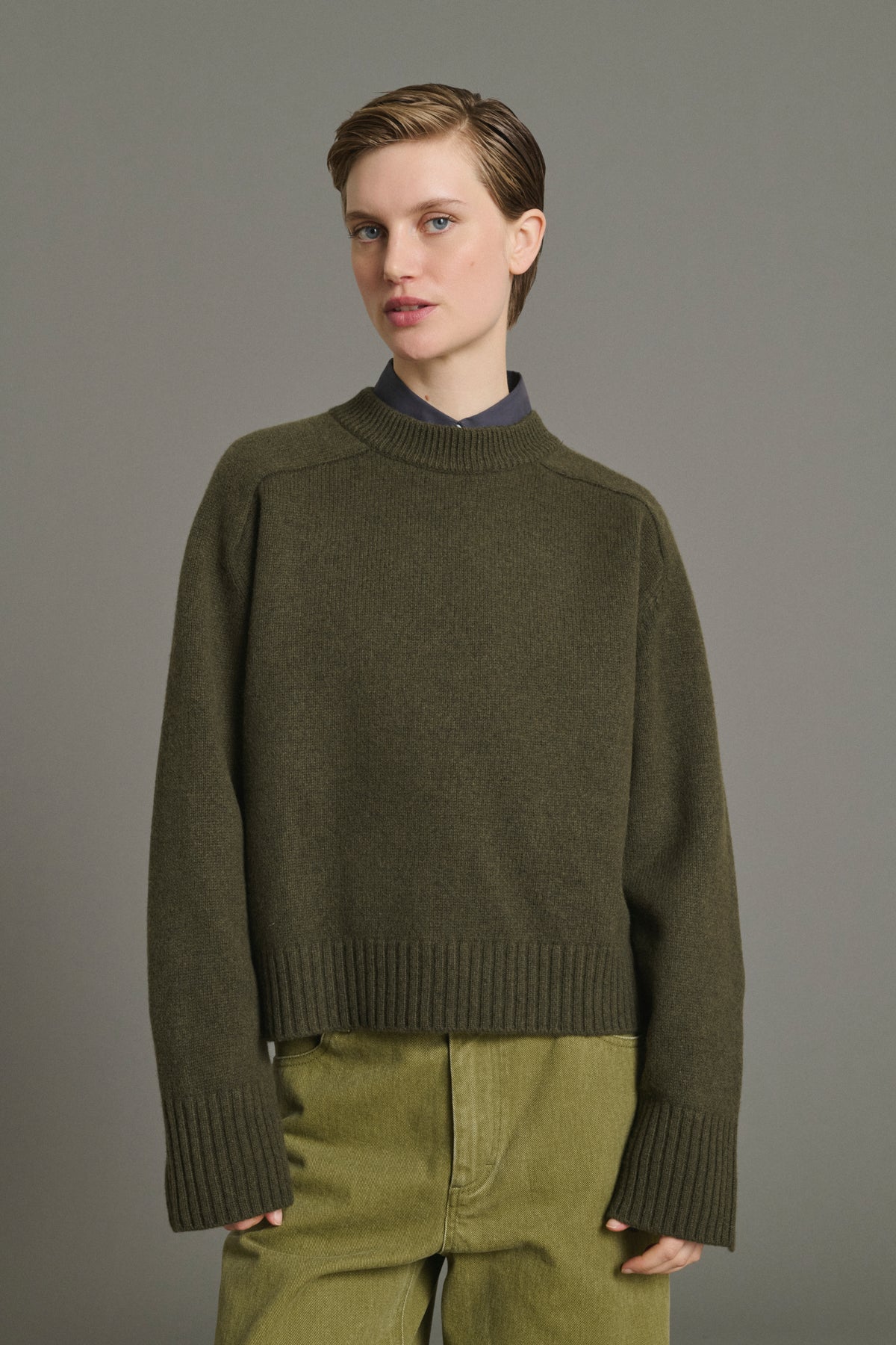 Jersey Will - Caqui jaspeado - Lana merino - Mujer vue 3