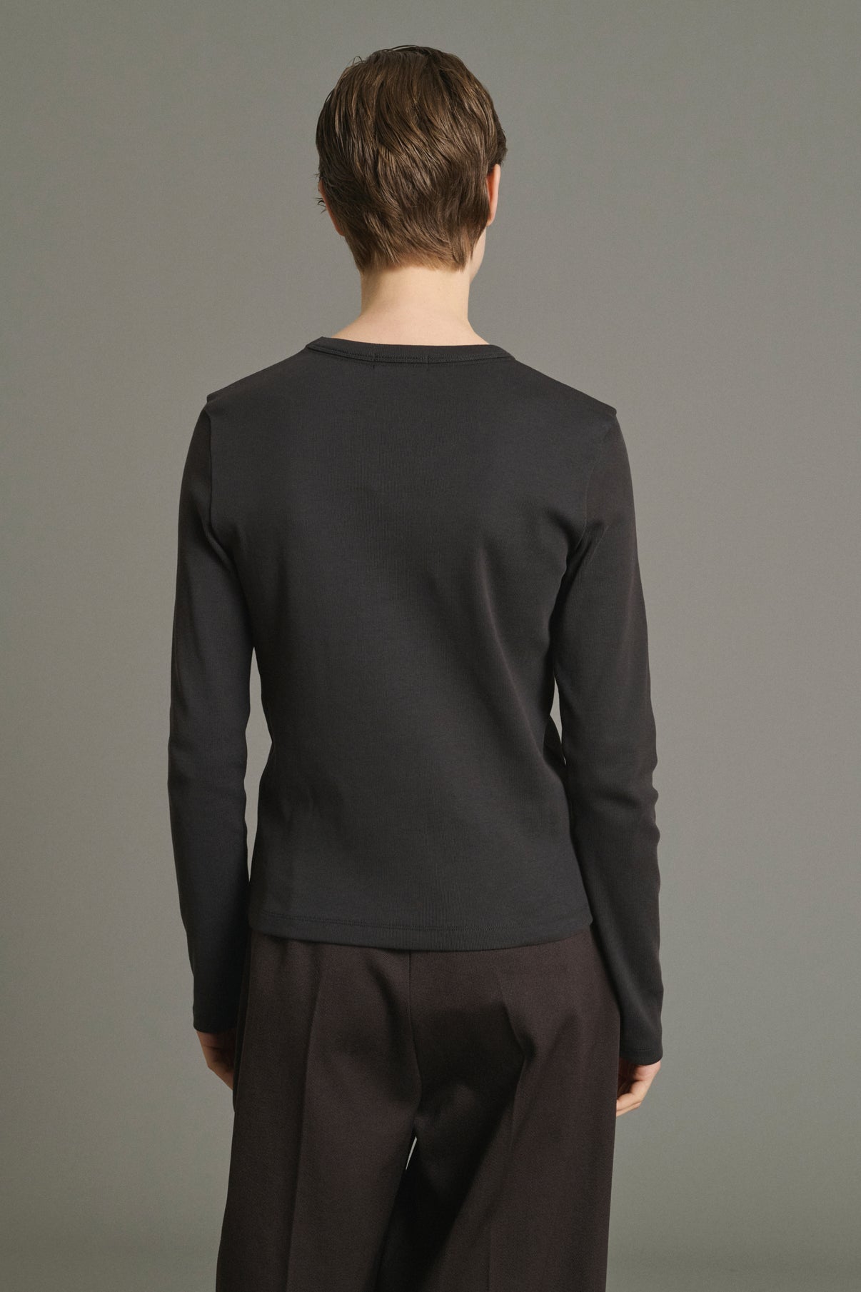 Camiseta Flavie - Carbón - Algodón - Mujer vue 3