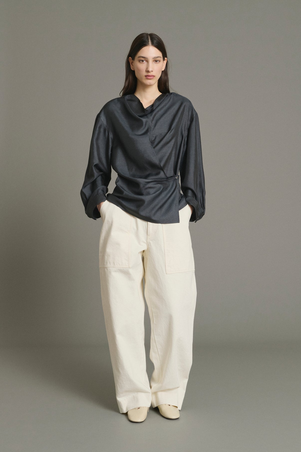Blusa Jenny - Gris Antracita - Seda - Mujer vue 1