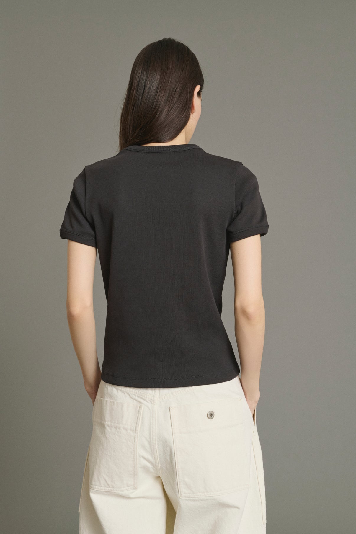 Camiseta Aristide - Carbón - Algodón - Mujer vue 4