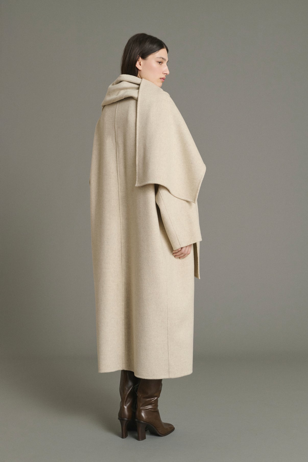 Abrigo Finn - Crudo/Gris - Lana - Mujer vue 2