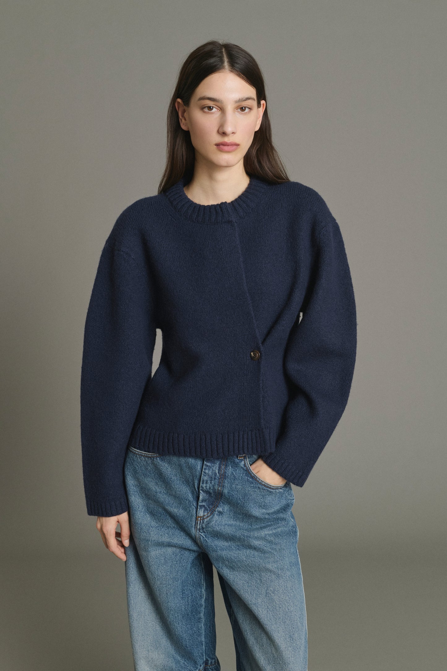 Cárdigan Galileo - Navy - Lana Merino - Mujer