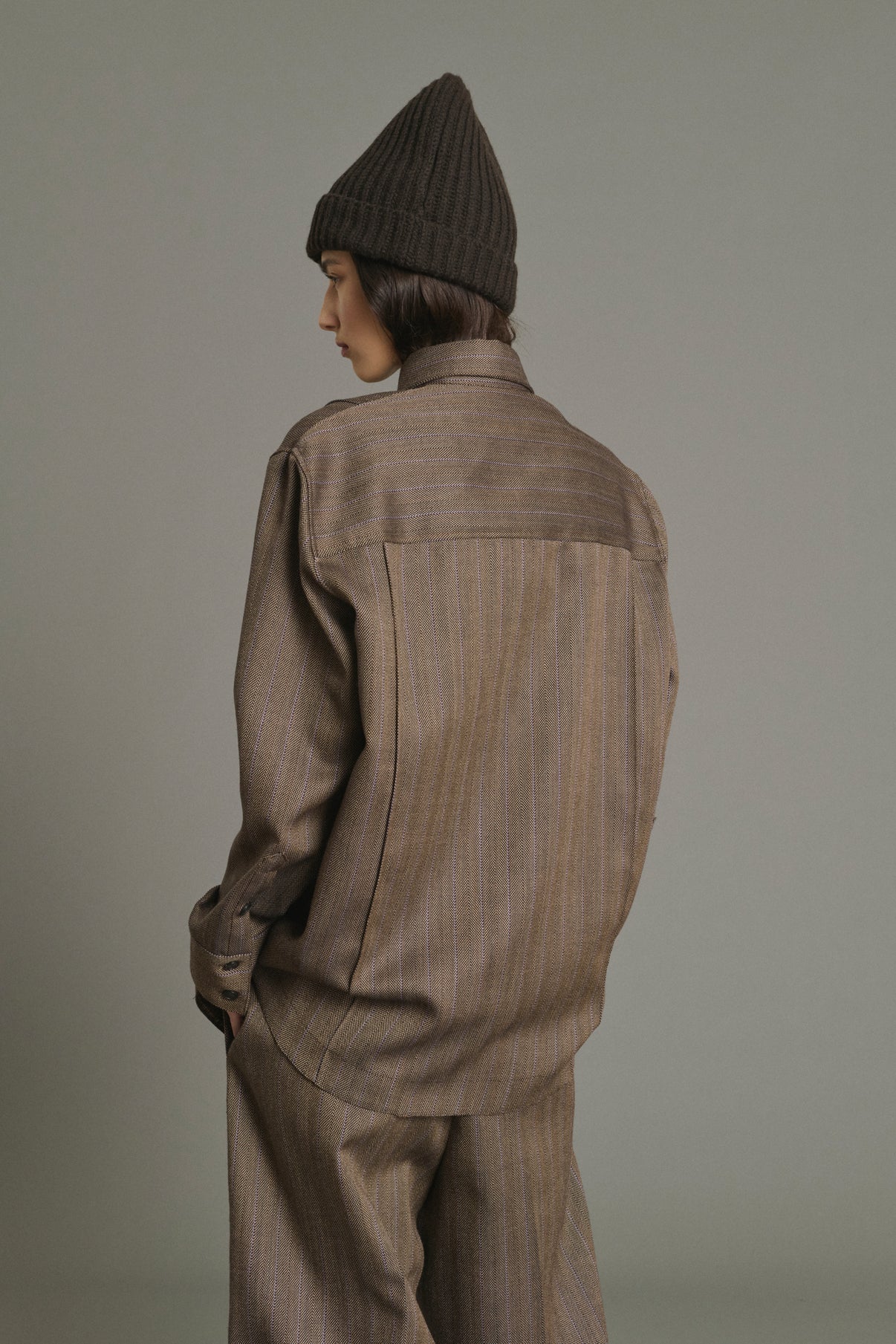 Camisa Lisbonne - Marrón/Malva - Lana - Mujer vue 2