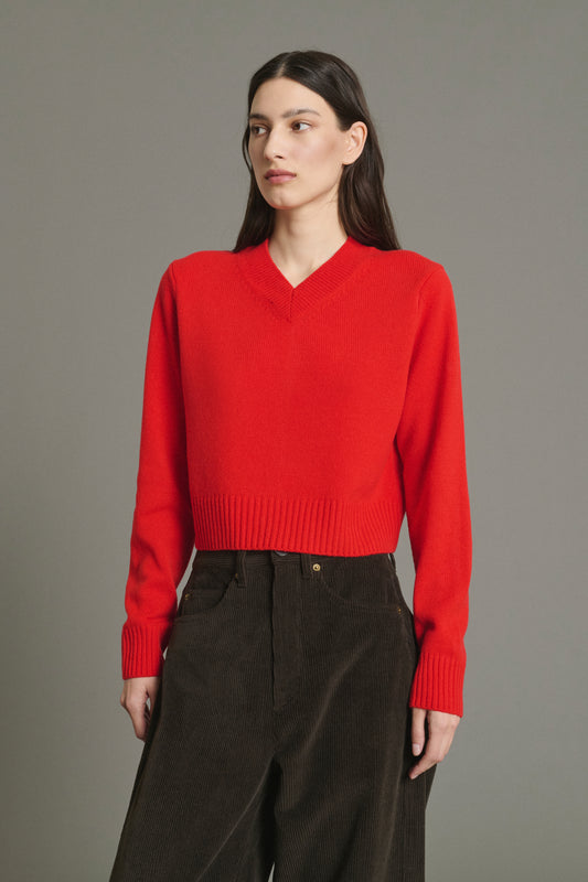 Jersey Jonas - Rojo - Lana merino - Mujer