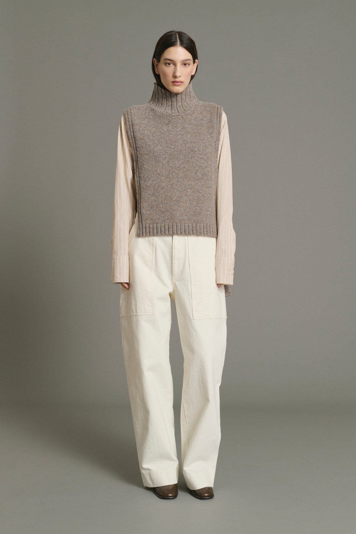 Jersey Or - Beige/Gris - Lana - Mujer vue 1