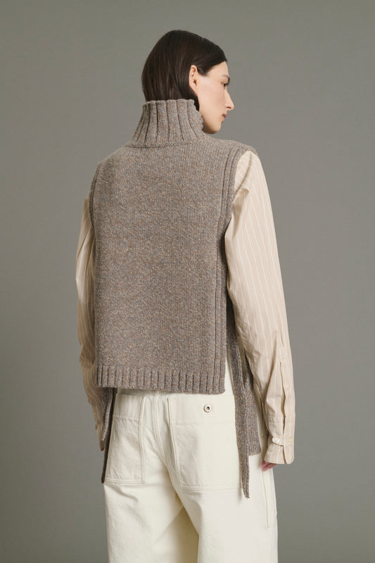 Jersey Or - Beige/Gris - Lana - Mujer