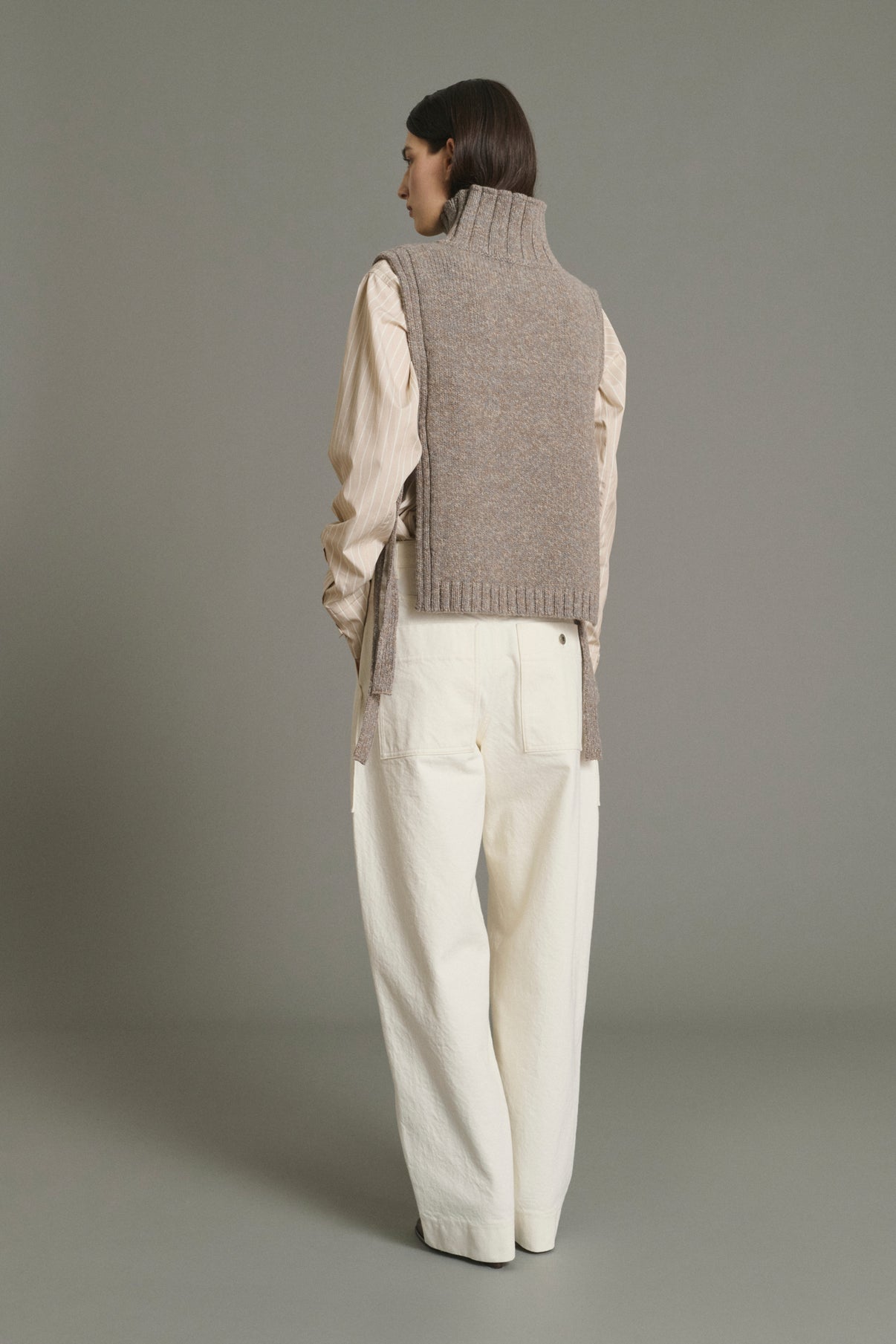 Jersey Or - Beige/Gris - Lana - Mujer vue 2