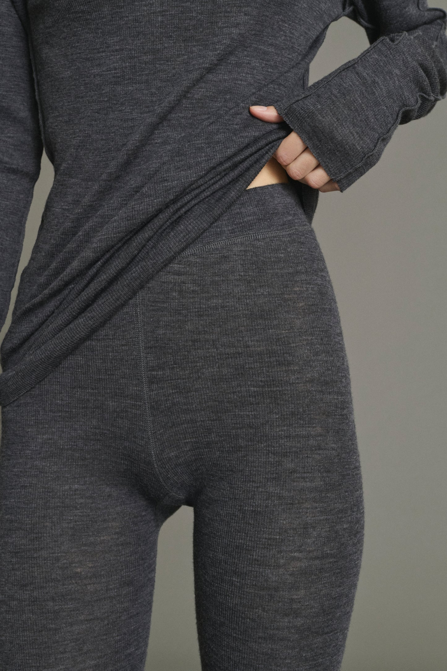 Legging Jen - Gris Antracita - Lana - Mujer