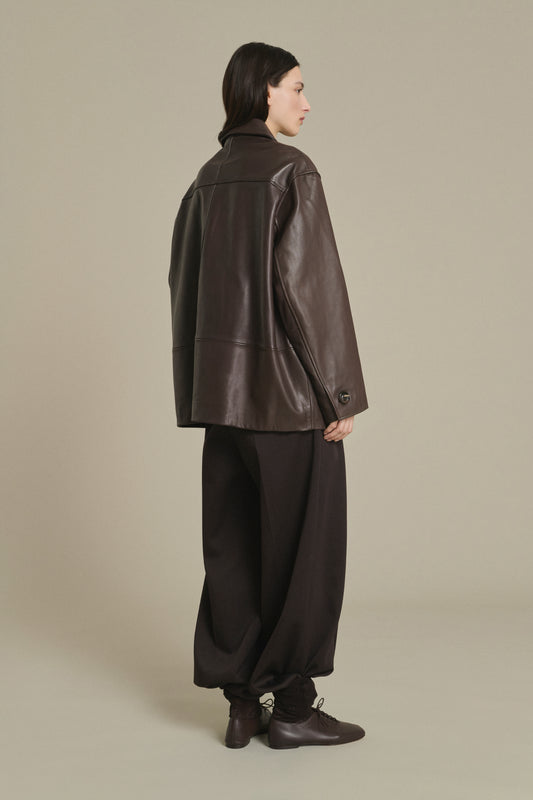 Chaqueta Vincenzo - Taupe cuero liso mujer - Soeur