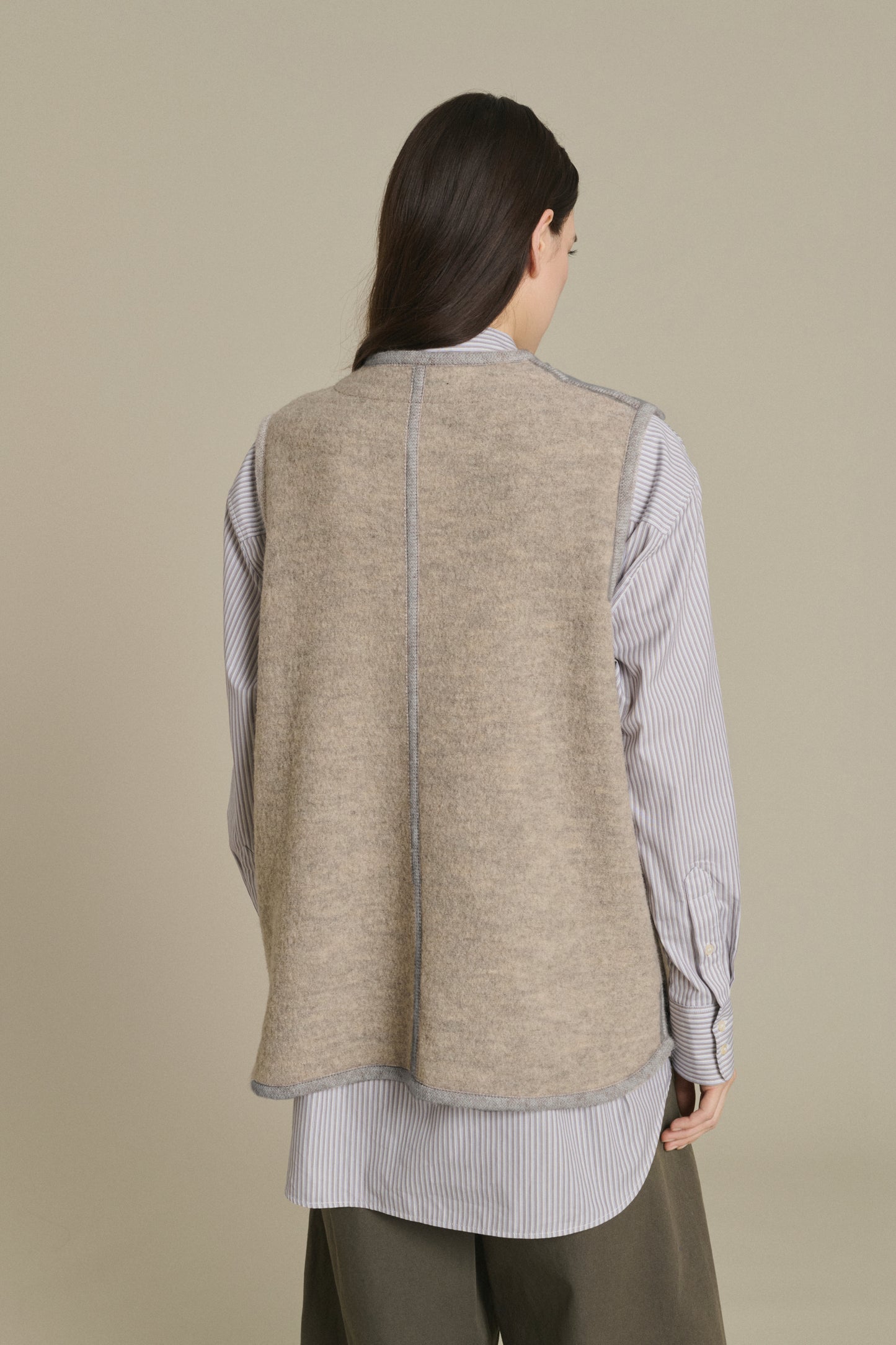 Chaqueta Chicago - Beige/Gris - Lana - Mujer
