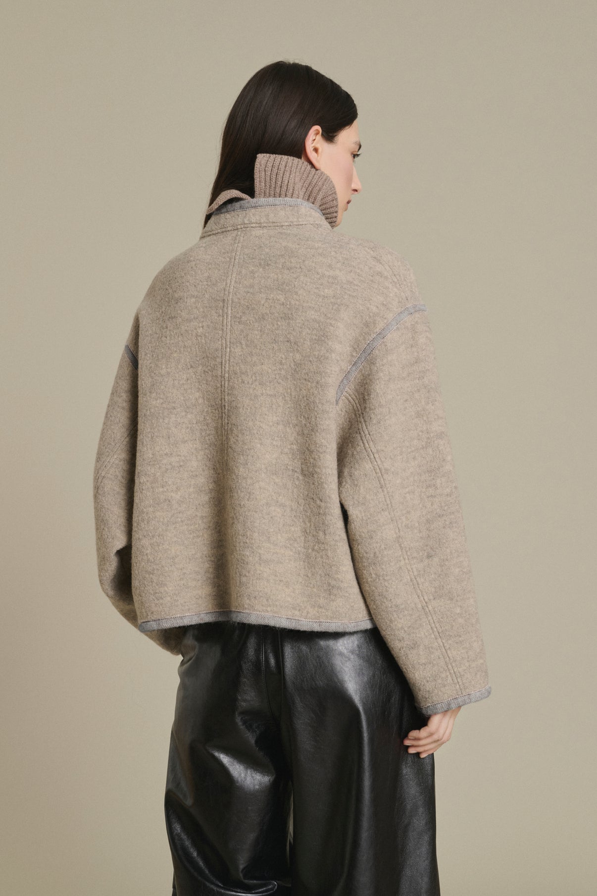 Chaqueta Olympe - Beige/Gris - Lana - Mujer vue 4