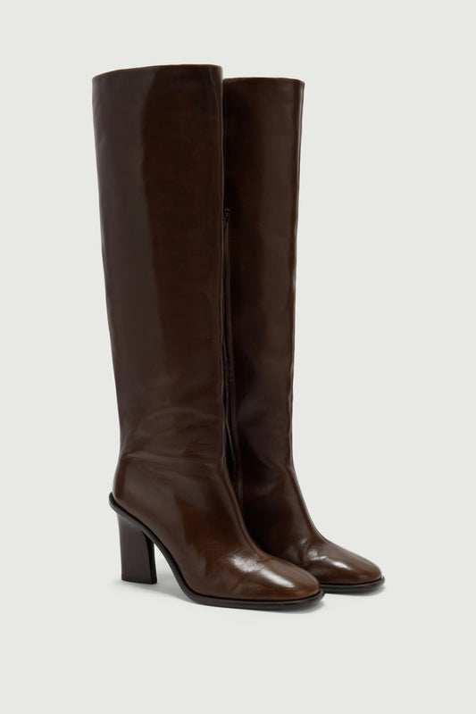 Botas Livia - Marrón Oscuro - Cuero - Mujer