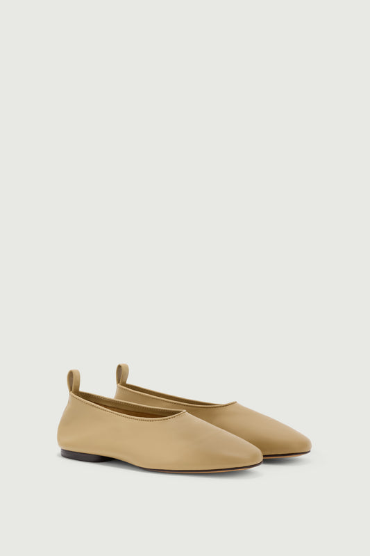 Bailarinas Bala - Beige - Cuero - Mujer
