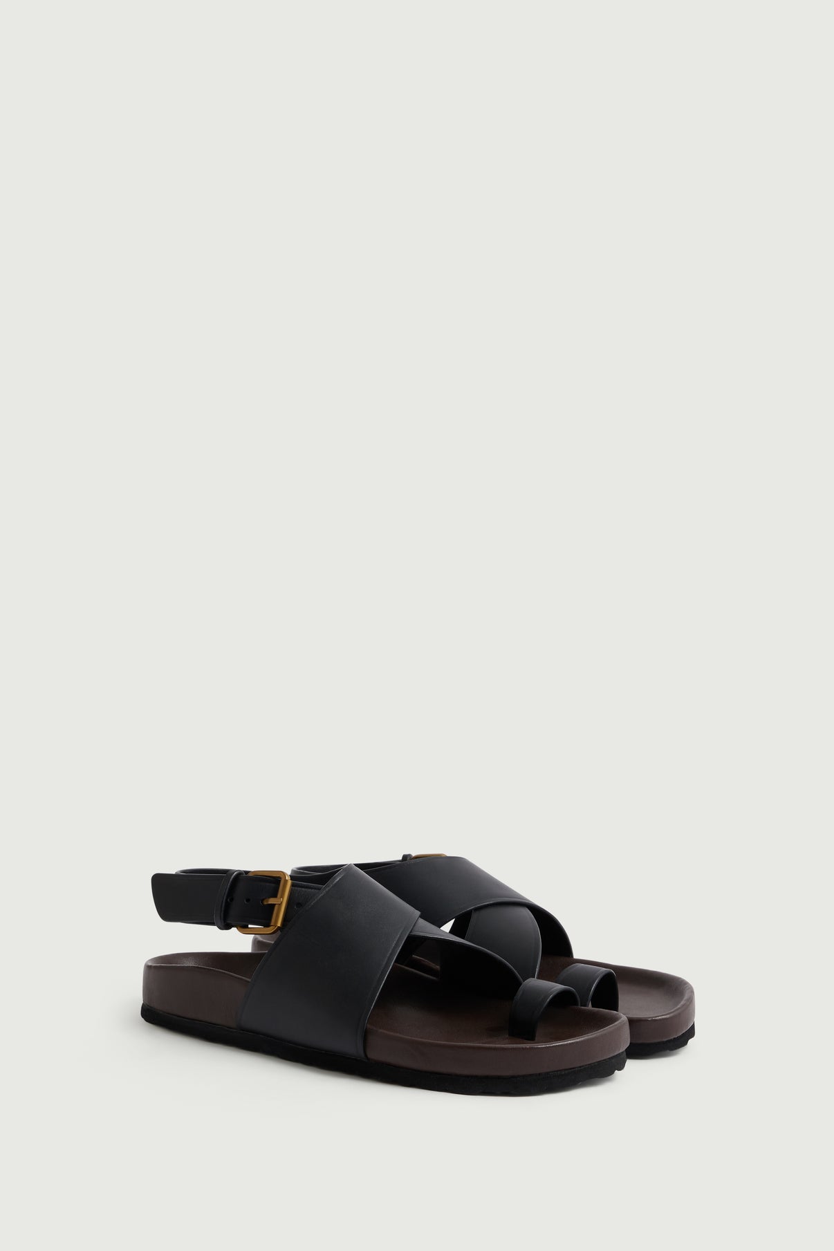 Sandales Domani - Noir - Cuir - Femme vue 2