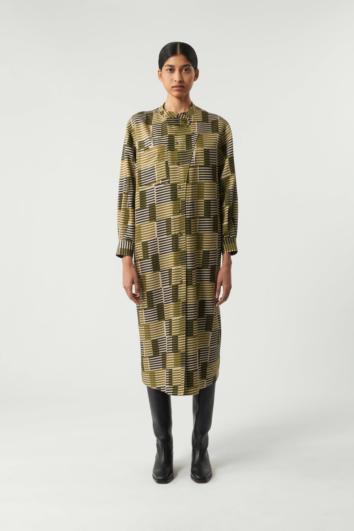 Vestido PHILOMENE caqui vue 1