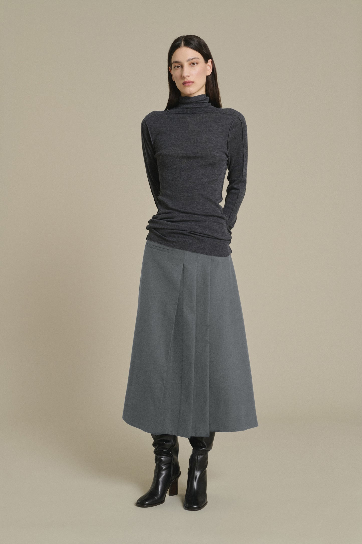 Falda Varna- Gris jaspeado - Mujer