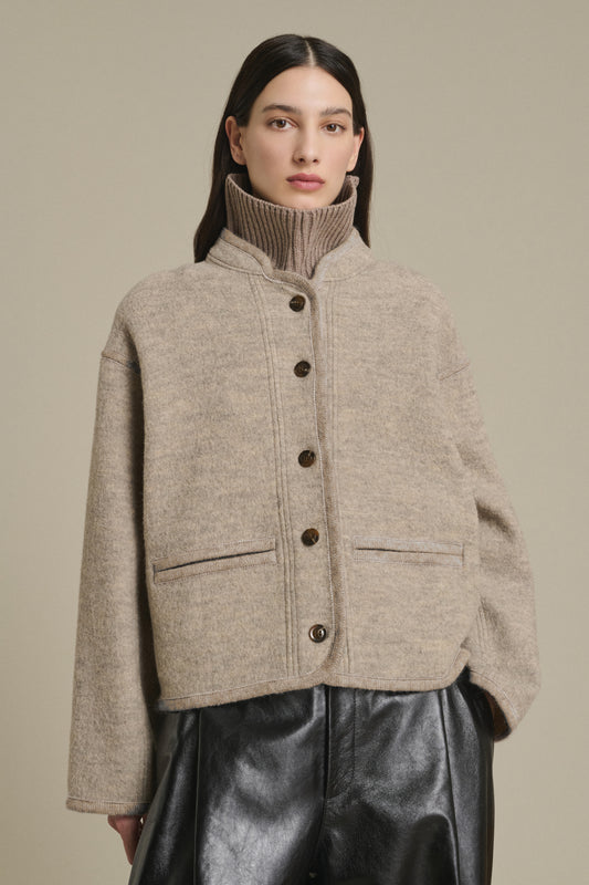 CHAQUETA OLYMPE BEIGE/GRIS