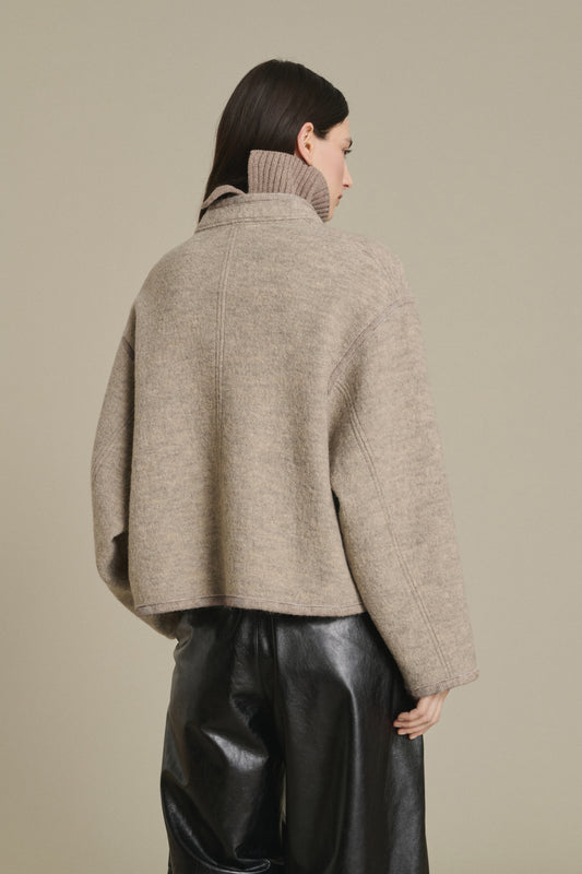CHAQUETA OLYMPE BEIGE/GRIS