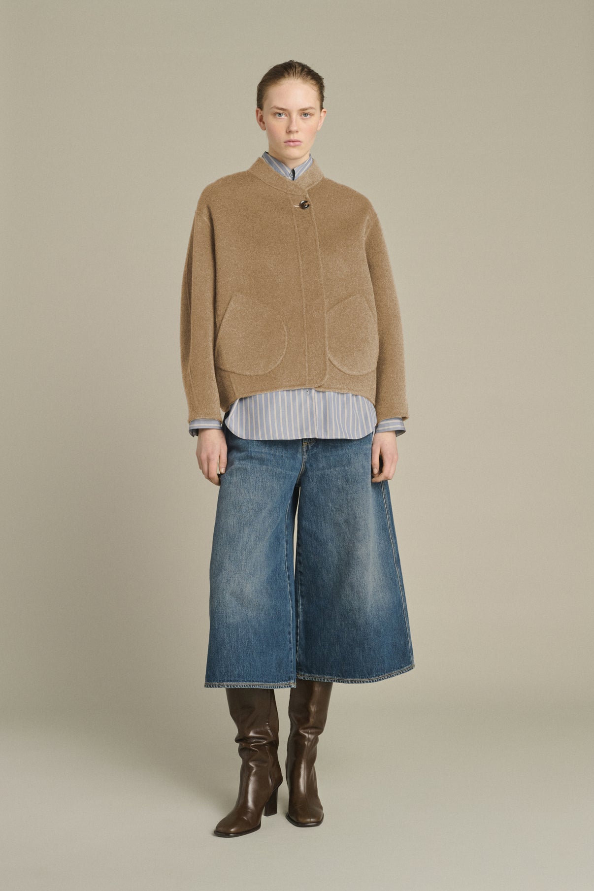 Abrigo Windsor - Camel jaspeado - Lana - Mujer vue 2