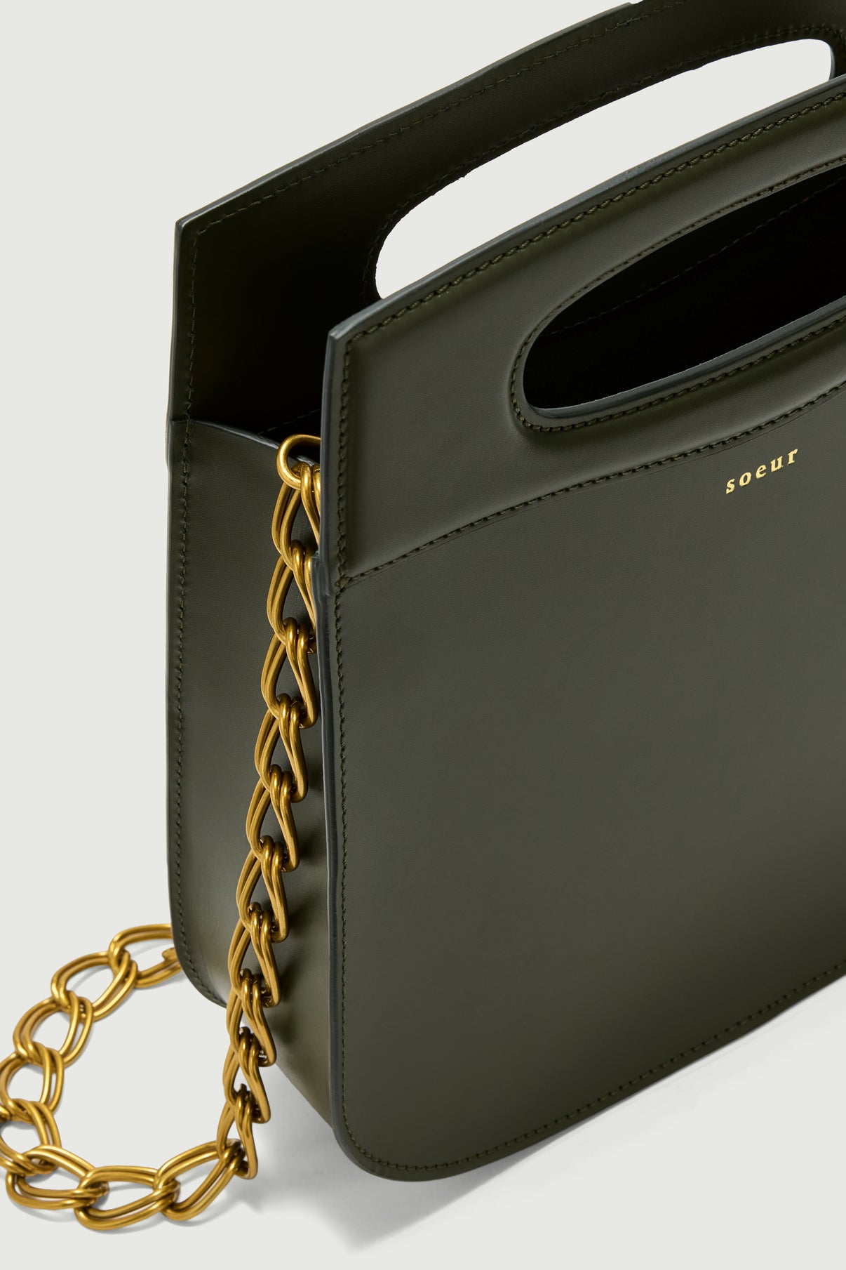 Bolso Cheri - Verde Militar - Cuero - Mujer vue 4
