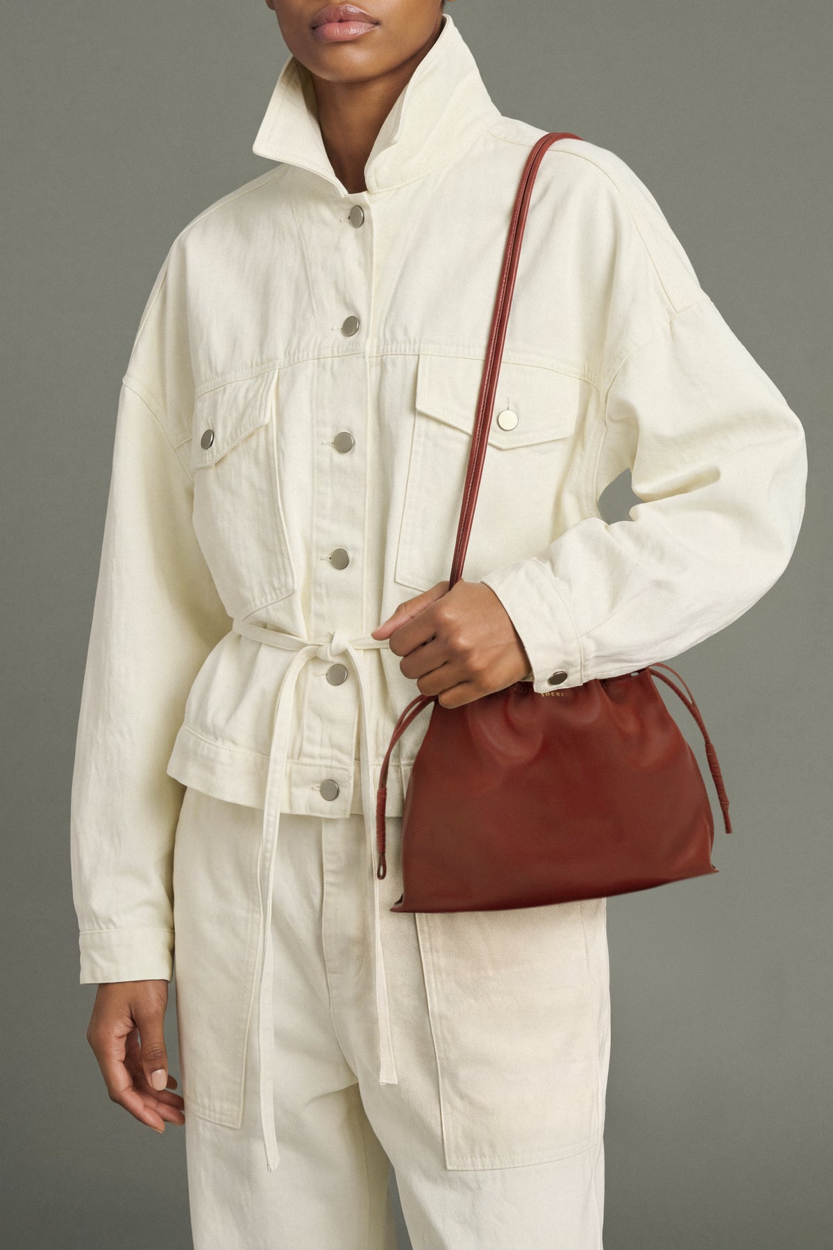 Bolso Suzette - piel roja flexible fruncida - Soeur vue 2