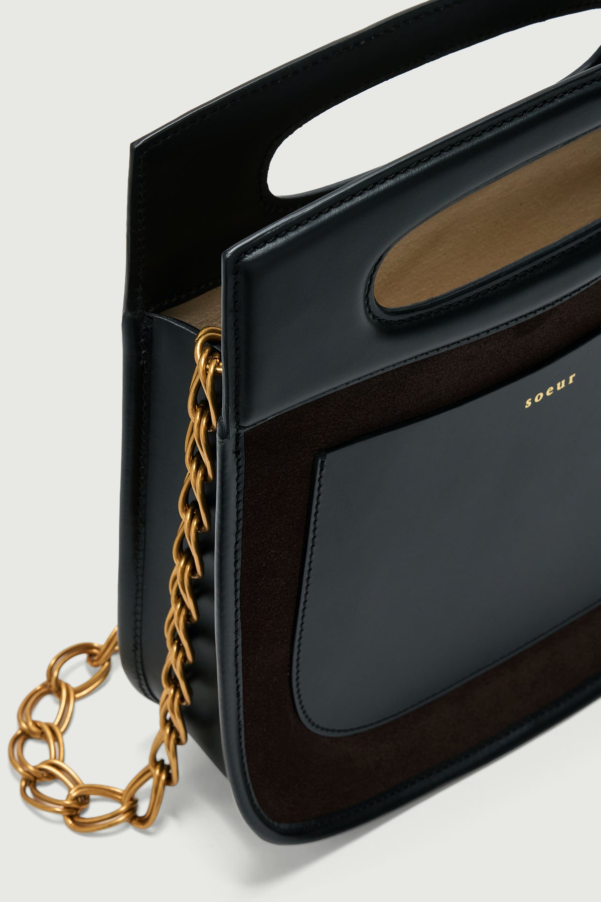 Bolso Cheri - Marrón Oscuro - Cuero - Mujer vue 4