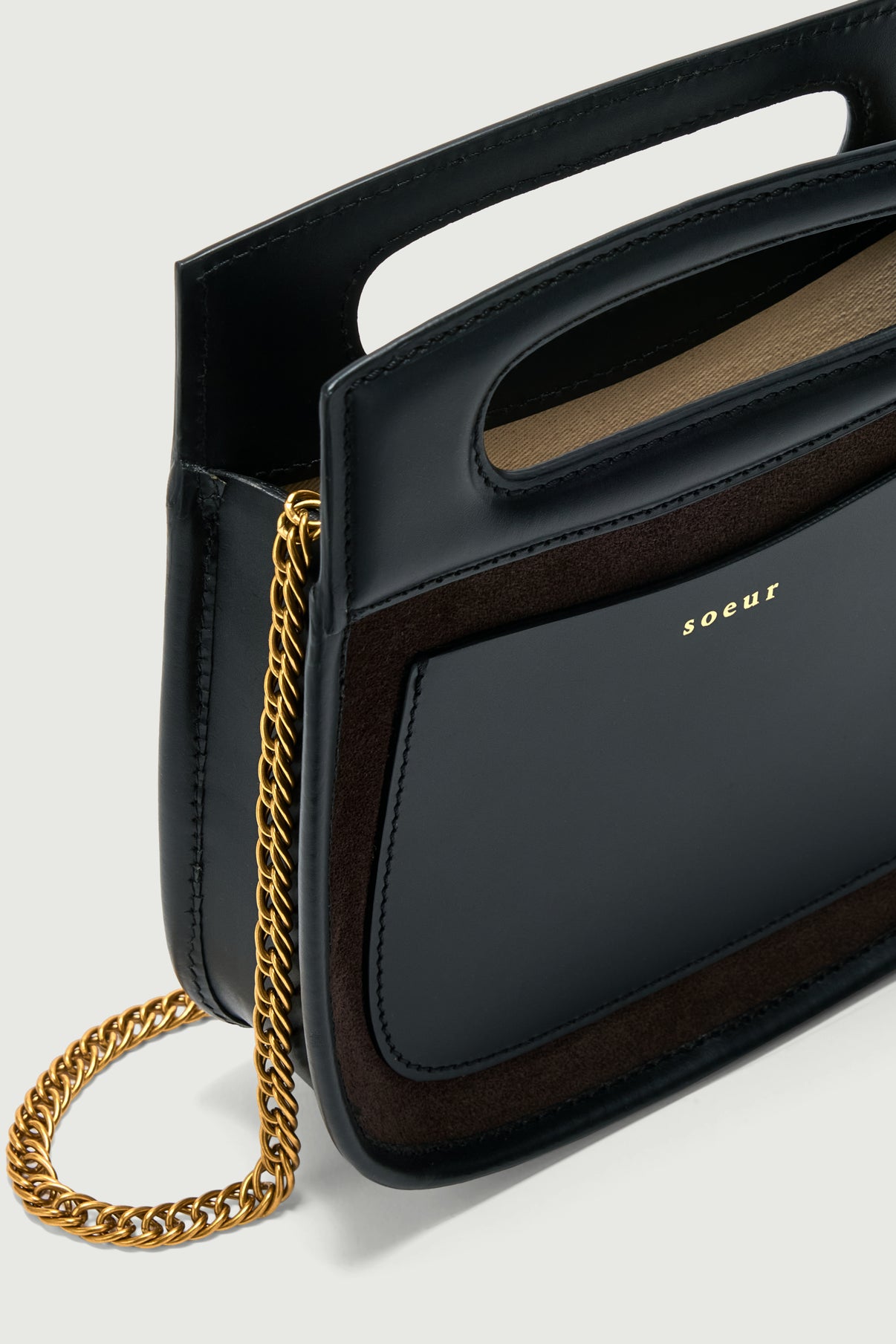 Bolso Cheri Mini - Marrón Oscuro - Cuero - Mujer vue 4